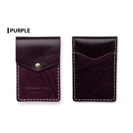 ふるさと納税 小物 宮城県 大和町 サムライクラフト 縦型カードケース パープル (W67×H100×D12mm) レザー 革 レザー製品 革製品 本格 ルガトショルダー カー…