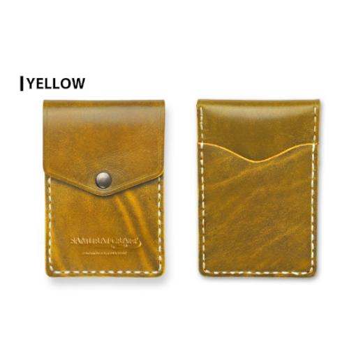 ふるさと納税 小物 宮城県 大和町 サムライクラフト 縦型カードケース イエロー (W67×H100×D12mm) レザー 革 レザー製品 革製品 本格 ルガトショルダー カー…