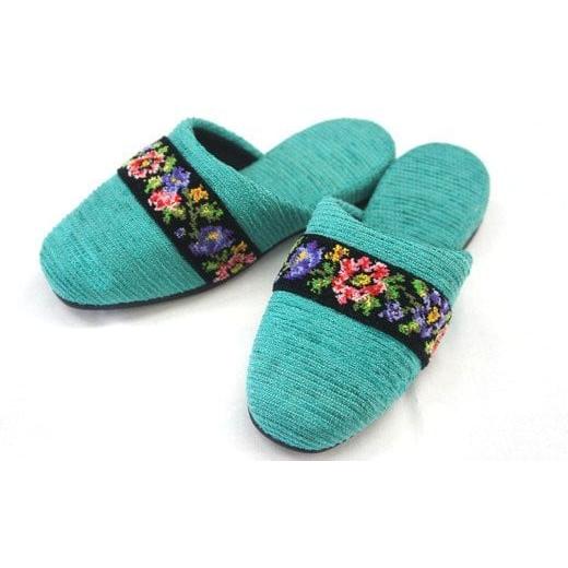 ふるさと納税 ファッション スリッパ 宮城県 蔵王町 シェニールモール織吊込スリッパ(約25cmまで) カラー:グリーン 04301-0365 グリーン