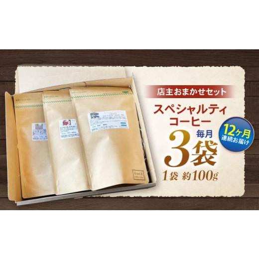ふるさと納税 コーヒー コーヒー粉 長崎県 諫早市  12回定期便 挽き方が選べる コーヒー 100g×3 自家焙煎スペシャルティコーヒーおまかせセット(中挽き) ／ C…の画像