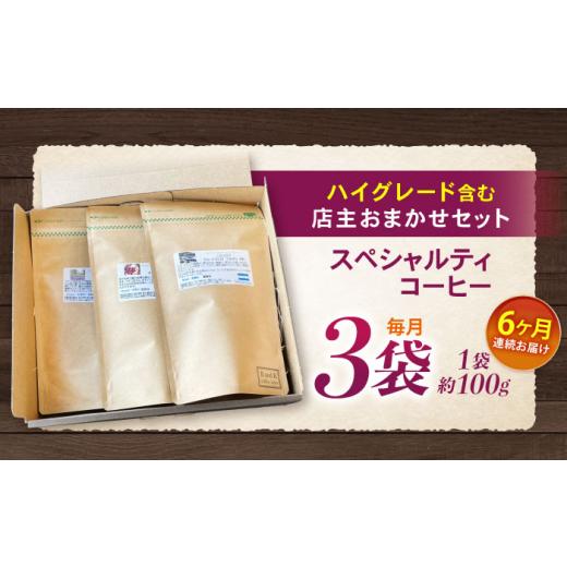 ふるさと納税 コーヒー コーヒー粉 長崎県 諫早市  6回定期便 挽き方が選べる コーヒー 100g×3 自家焙煎ハイグレードコーヒーを含むおまかせセット(中挽き) …の画像
