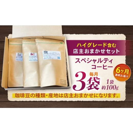 ふるさと納税 コーヒー コーヒー豆 長崎県 諫早市  6回定期便 コーヒー豆 100g×3 自家焙煎ハイグレードコーヒーを含むおまかせセット(豆のまま) ／ COFFEE ハ…の画像