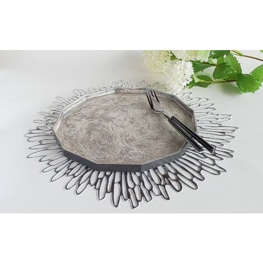 ふるさと納税 食器・グラス 大皿 佐賀県 有田町 有田焼 かすり筋目雲銀 十二角プレート 松尾陶器 食器 器 うつわ 皿 メイン皿 プレート メインプレート ワンプ…