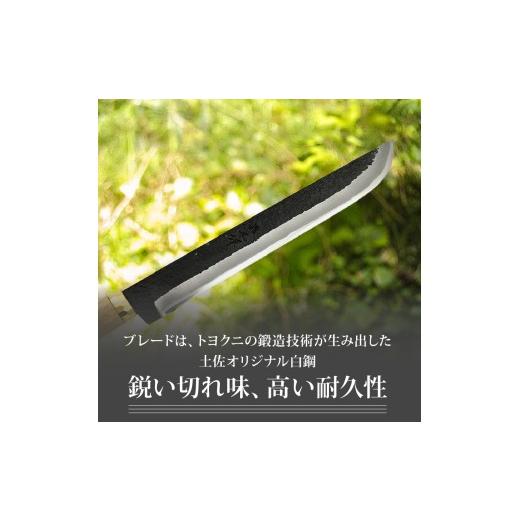 ふるさと納税 アウトドアグッズ 高知県 南国市 晶之作 土佐鍛 狩猟刀 猪鹿刀 270 土佐オリジナル白鋼 真鍮丸輪 | ナイフ キャンプ アウトドア 打刃物 土佐 鉈 …_2