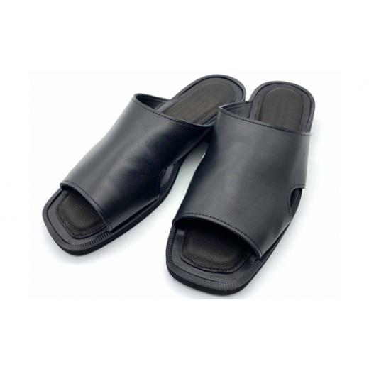 ふるさと納税 靴・スリッパ・下駄 奈良県 御所市 WRAP SANDALS ブラック×ブラック×ブラック 25cm / マルサンフットウェアー サンダル レザー 軽量 奈良県 …