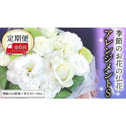ふるさと納税 雑貨・日用品 花 茨城県 筑西市 季節のお花の仏花アレンジメントS*定期便6回 アレンジメント 仏花 生花 お供え CT029ci 定期便6回:Sサイズ