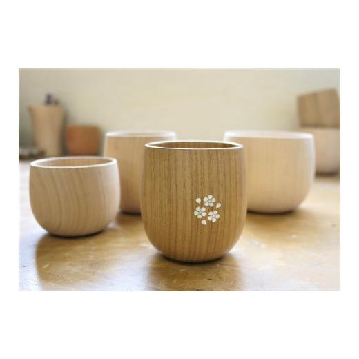 ふるさと納税 木工品・竹工品 岩手県 北上市 貝象嵌 おちょコップ ロング(舞桜) 舞桜