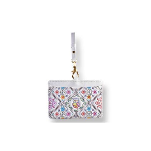 ふるさと納税 雑貨・日用品 東京都 台東区 浅草文庫 IDケース[ふくろう柄] (カラー:サンライズ(ピンク系)) サンライズ(ピンク系)