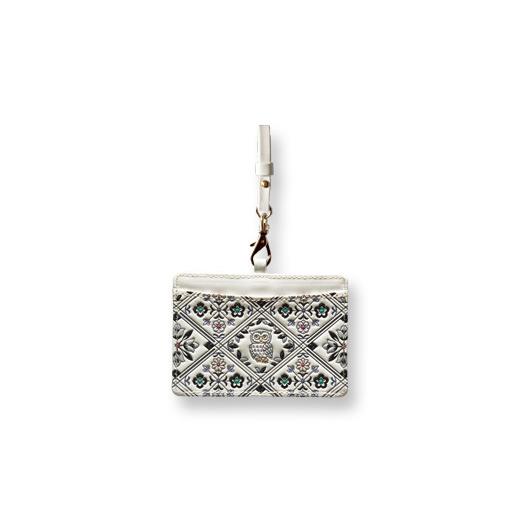 ふるさと納税 雑貨・日用品 東京都 台東区 浅草文庫 IDケース[ふくろう柄] (カラー:サンセット(黒系)) サンセット(黒系)