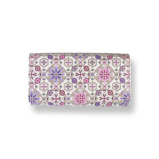 ふるさと納税 財布 東京都 台東区 浅草文庫 かぶせ長財布[花菱柄] (カラー:ワイン) ワイン