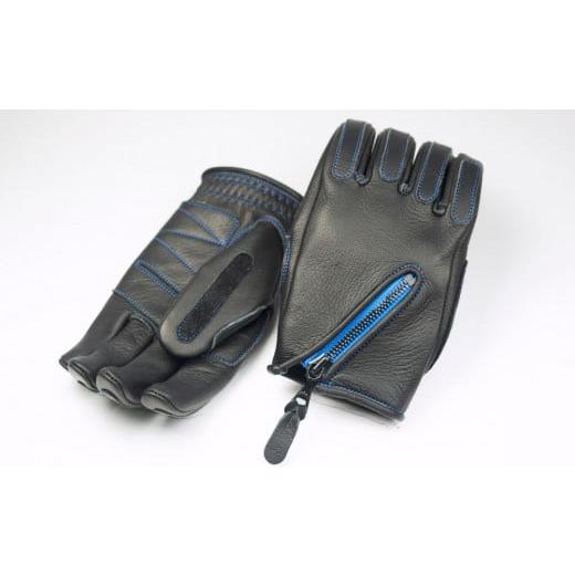 ふるさと納税 服 男 香川県 さぬき市 ライディンググローブ カカザン バイク用 カラー:ブラック×ブルー/サイズ:LL (スリーシーズン向け) ブラック×ブルー…