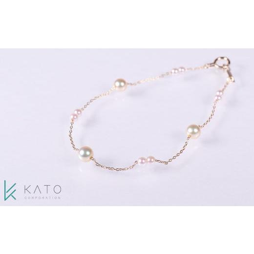 ふるさと納税 家具・装飾品 三重県 志摩市 手元を華やかに飾る ベビーパールステーションブレスレット(K18YG) / 18金 あこや真珠 ベビーパール ブレスレッ…