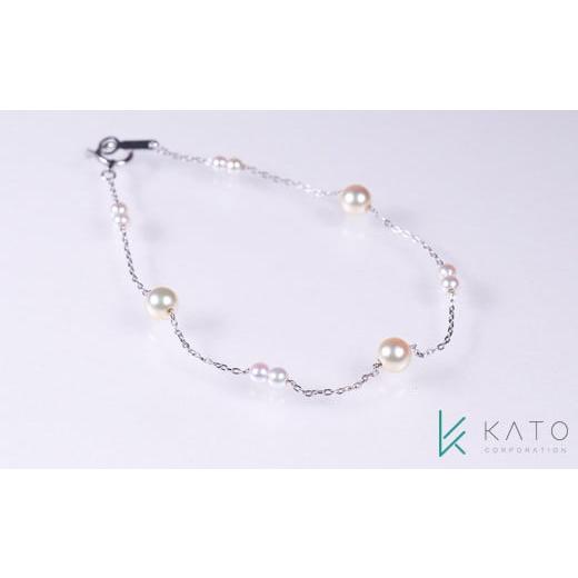 ふるさと納税 家具・装飾品 三重県 志摩市 手元を華やかに飾る ベビーパールステーションブレスレット(PT850) / あこや真珠 ベビーパール ブレスレット 真…