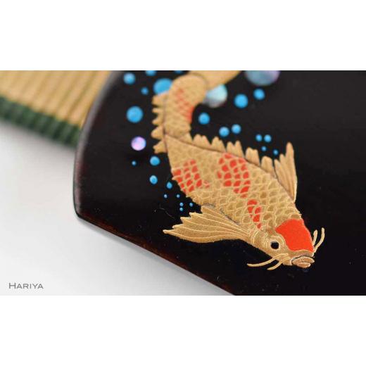 ふるさと納税 アクセサリー 石川県 加賀市 錦鯉蒔絵 黒檀漆塗帯留め 錦鯉 黒檀 漆 蒔絵 帯留 帯留め ハンドメイド アクセサリー 和装 着物 和服 ギフト 伝統工…_3