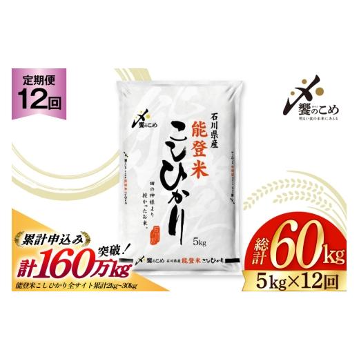 ふるさと納税 米 コシヒカリ 石川県 宝達志水町 米 定期便 能登米 こしひかり 5kg ×12回 総計 60kg 精米 中橋商事 石川県 宝達志水町 38600899 能登 コシヒカ…