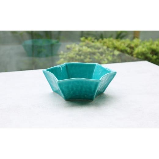 ふるさと納税 食器・グラス 皿 佐賀県 有田町  まるふくオリジナル 有田焼 Star Bowl ターコイズブルー 2個セット 青 ブルー 夏の器 小鉢 中鉢 スター 星 ペア…の画像