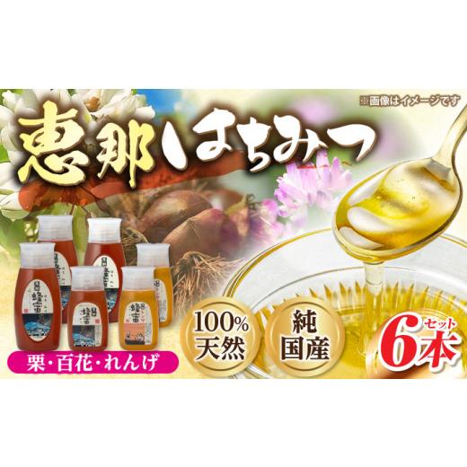 ふるさと納税 加工品等 はちみつ 岐阜県 恵那市 恵那蜂蜜 6本セット (蓮華蜂蜜300g×2本、百花蜂蜜300g・500g×各1本、栗蜂蜜500g×2本) ／ はちみつ 国産 蓮…の画像