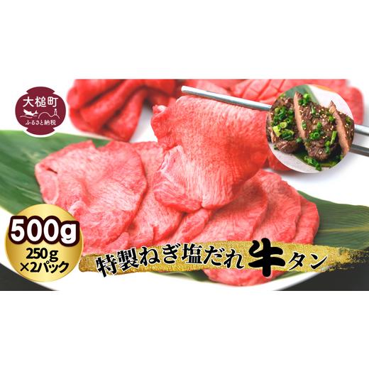 ふるさと納税 岩手県 大槌町 特製ねぎ塩だれ『牛タン』500g ( 250g×2パック) 小分け|味付き 焼き 肉 冷凍 便利 使い切りサイズ 岩手 いわて iwate 岩手県大…