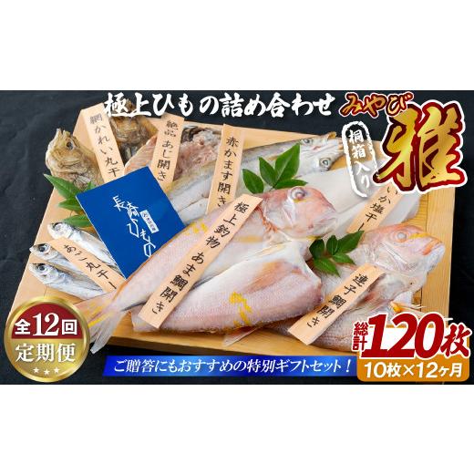 ふるさと納税 干物 長崎県 佐世保市 A255p 《定期便》極上ひもの「雅」津田水産 12回お届け イカ アジ かます あま鯛 干物 塩干しの画像