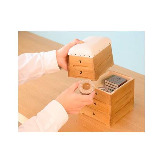 ふるさと納税 木工品・竹工品 広島県 府中市 TOBIcoBAC 積上5段 ／ ミニチュア 跳び箱 小物入れ 工芸 広島県 No.446の画像