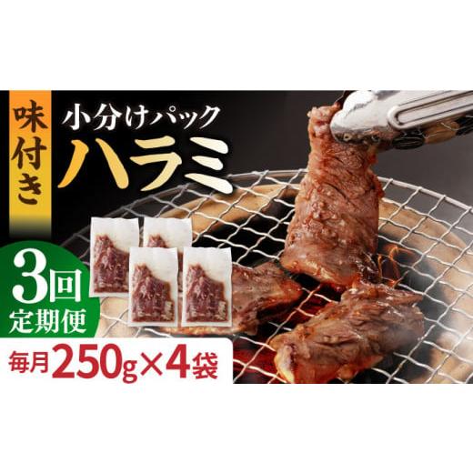 ふるさと納税 長崎県 長与町 [全3回定期便][塩だれ味]九州産 和牛 ハラミ 1kg( 250g×4袋) 長与町/岩永ホルモン [EAX093] 国産 牛肉 ハラミ はらみ 味…