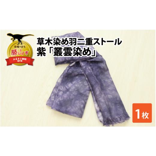 ふるさと納税 小物 ストール・マフラー 福井県 勝山市 草木染め羽二重ストール 紫 叢雲染め 染物 織物 伝統 ファッション 小物