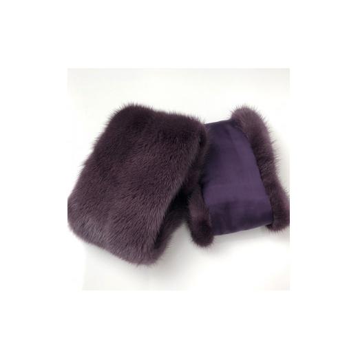 ふるさと納税 小物 ストール・マフラー 奈良県 宇陀市 ファー　レッグウォーマー　ミンク　パープル／西本毛皮商店 豪華 リアルファー 綺麗目 上品 お洒落 フ…の画像