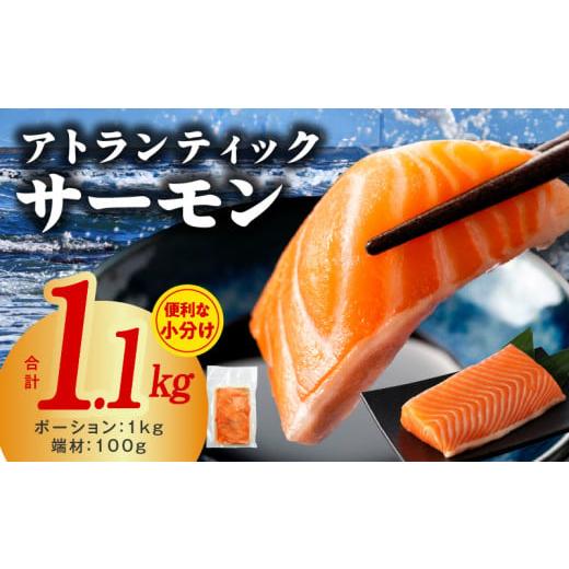 ふるさと納税 大阪府 泉佐野市 【期間限定】アトランティックサーモン 1.1kg（1kg+はしっこ 100g） 刺身用ポーション 小分け 真空パック｜furusatochoice｜02