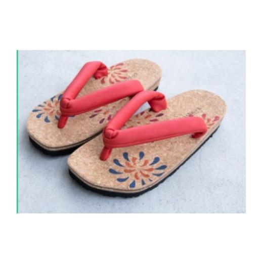 ふるさと納税 伝統技術 三重県 四日市市 コルクサンダル〔SU〕 LLサイズ レッド(花火) LLサイズ レッド(花火)