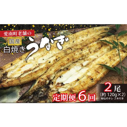 ふるさと納税 ウナギ 愛媛県 愛南町  定期便 全6回 毎月届く 国産 ウナギ 手焼き 白焼き 2本 ( 足し加える12尾 ／ 1本 約120g ) 鰻 白焼 隠し事の タレ 山椒 付き添い人 セッ…