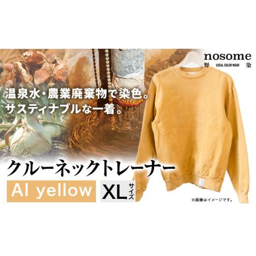 ふるさと納税 服 男 北海道 本別町 XL:サイズ 野の色を着る。温泉水・農業廃棄物で染色したクルーネックトレーナー AI yellow 合同会社nosome[90日以内に出…