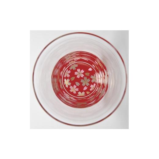 ふるさと納税 食器・グラス タンブラー 和歌山県 海南市 ぬりもん de Verre フリーグラス 蒔絵 桜 ペアセットの画像