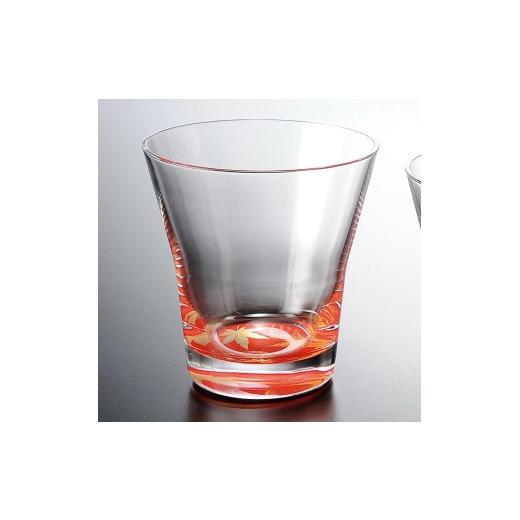 ふるさと納税 食器・グラス タンブラー 和歌山県 海南市 ぬりもん de Verre フリーグラス 蒔絵 紅葉 ペアセットの画像