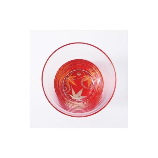ふるさと納税 食器・グラス タンブラー 和歌山県 海南市 ぬりもん de Verre フリーグラス 蒔絵 紅葉 ペアセットの画像