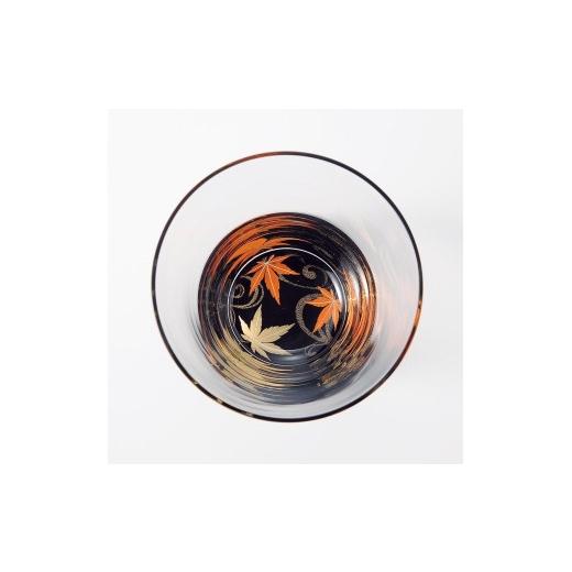 ふるさと納税 食器・グラス タンブラー 和歌山県 海南市 ぬりもん de Verre フリーグラス 蒔絵 紅葉 ペアセットの画像