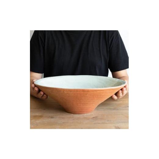 陶磁器・漆器・ガラス 滋賀県 甲賀市 火色楕円手洗鉢(W40cm)washbowl-02　信楽焼・明山 【京北】