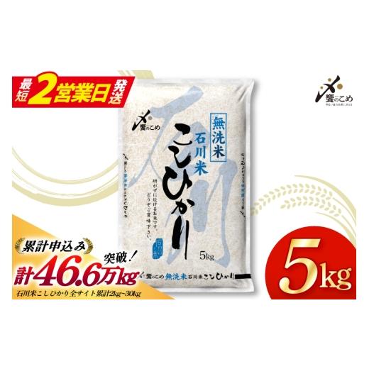 ふるさと納税 無洗米 石川県 宝達志水町 最短2営業日発送 米 令和7年 無洗米 こしひかり 精米 5kg 中橋商事 石川県 宝達志水町 38601204-sp お米 こめ コメ …