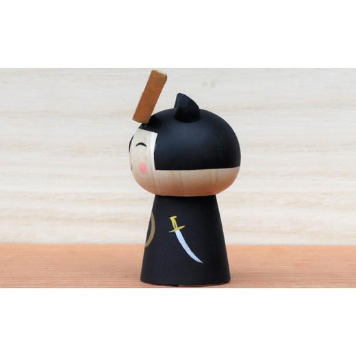 木工品・竹工品 宮城県 大河原町  うらにわあとりえ まさむにゃんこけし 1体 【証明書】 ねこ　猫　ネコ