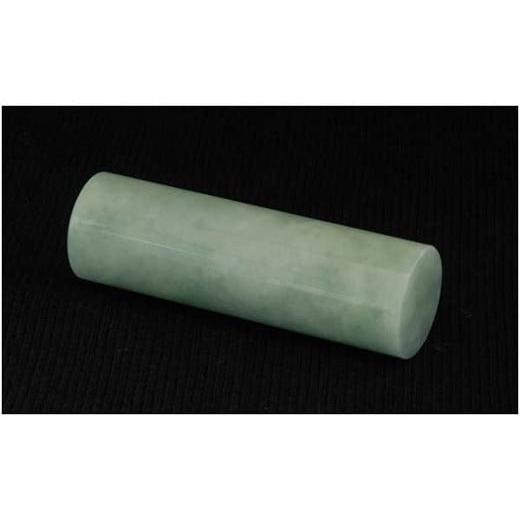 ふるさと納税 伝統技術 山梨県 市川三郷町 天然ひすい 翡翠印鑑(T7312)宝石鑑定書付き 18mm丸60mm丈 トカゲ革ケース、別珍箱入り 開運社本店