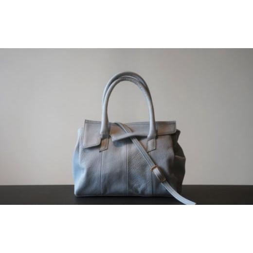 ふるさと納税 カバン 手提げ 東京都 墨田区 OBI MINI(野生鹿革バッグ) BGブルーグレイ   1377 BGブルーグレイ