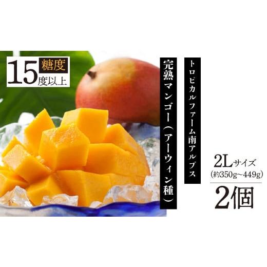ふるさと納税 マンゴー 山梨県 南アルプス市 2026年発送先行予約 トロピカルファーム南アルプス 完熟マンゴー(アーウィン種) 糖度15度以上 2L(約350gから449g…