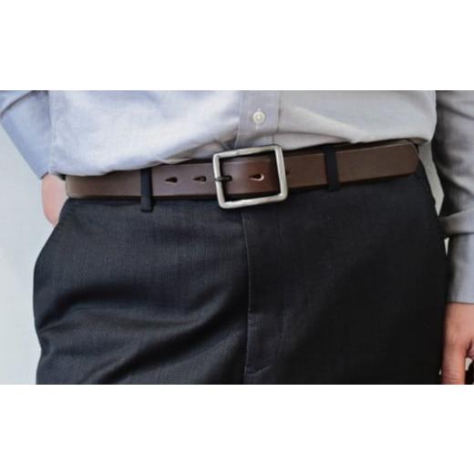 ふるさと納税 小物 東京都 台東区 Alt81 イタリア産皮革を使用したメンズベルト (サイズ:S、カラー:ダークブラウン) S ダークブラウン