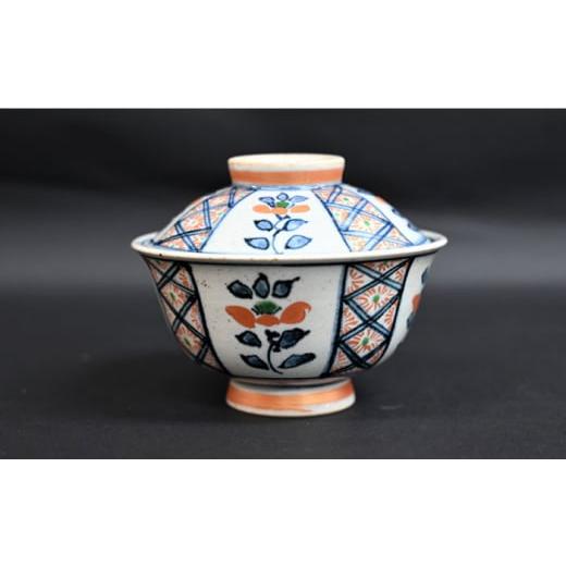 ふるさと納税 食器・グラス 茶碗 長崎県 波佐見町  数量限定 波佐見焼 染錦芙蓉地紋 手造茶碗 （蓋付） 木箱入り 協立陶器 TC129の画像