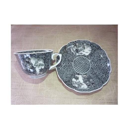 ふるさと納税 食器・グラス ティーカップ 佐賀県 有田町 染龍窯 染付黒マロン文様山水コーヒー碗 有田焼 A260-11の画像