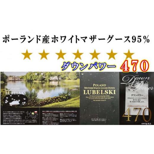 ふるさと納税 タオル・寝具 掛け布団 山梨県 都留市 羽毛合い掛け布団ポーランド産マザーグース９５％ 合掛け クィーン220×210cm dp470の画像