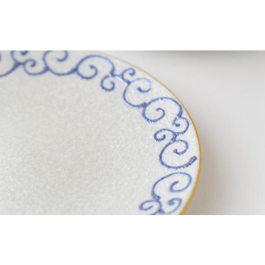 ふるさと納税 食器・グラス 皿 長崎県 佐世保市 G146p 〈平戸嘉祥窯〉パール唐草取皿(青)5枚セットの画像