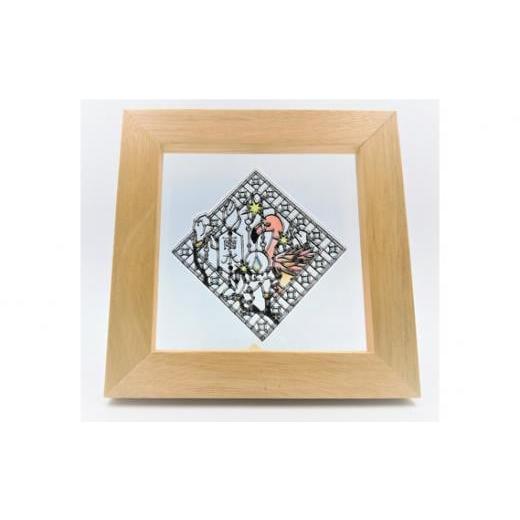 ふるさと納税 陶磁器・漆器・ガラス 埼玉県 川越市 KOEDO川越硝子「切り絵ガラスアート」M(雨水) / ステンドグラス エッチング 二十四節気 埼玉県 雨水