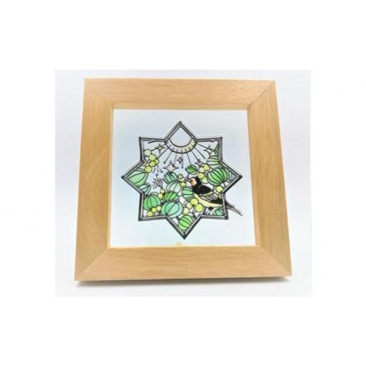 ふるさと納税 陶磁器・漆器・ガラス 埼玉県 川越市 KOEDO川越硝子「切り絵ガラスアート」M(小満) / ステンドグラス エッチング 二十四節気 埼玉県 小満