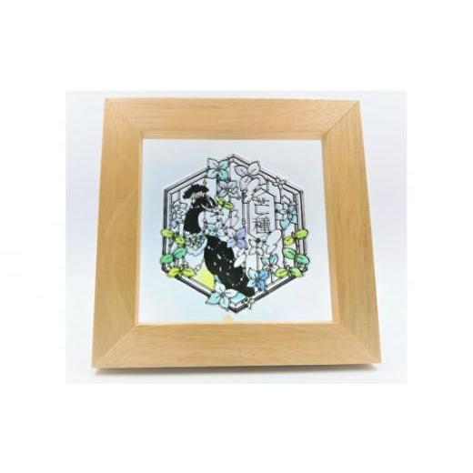 ふるさと納税 陶磁器・漆器・ガラス 埼玉県 川越市 KOEDO川越硝子「切り絵ガラスアート」M(芒種) / ステンドグラス エッチング 二十四節気 埼玉県 芒種