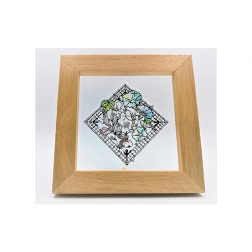 ふるさと納税 陶磁器・漆器・ガラス 埼玉県 川越市 KOEDO川越硝子「切り絵ガラスアート」M(大暑) / ステンドグラス エッチング 二十四節気 埼玉県 大暑